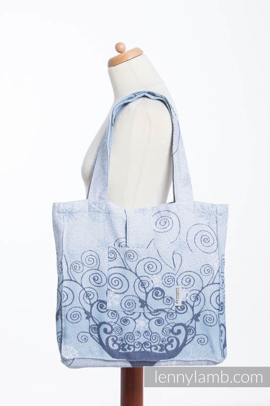 Sac à bandoulière en retailles d’écharpes (100 % coton) - WINTER PRINCESSA - taille standard 37 cm x 37 cm #babywearing
