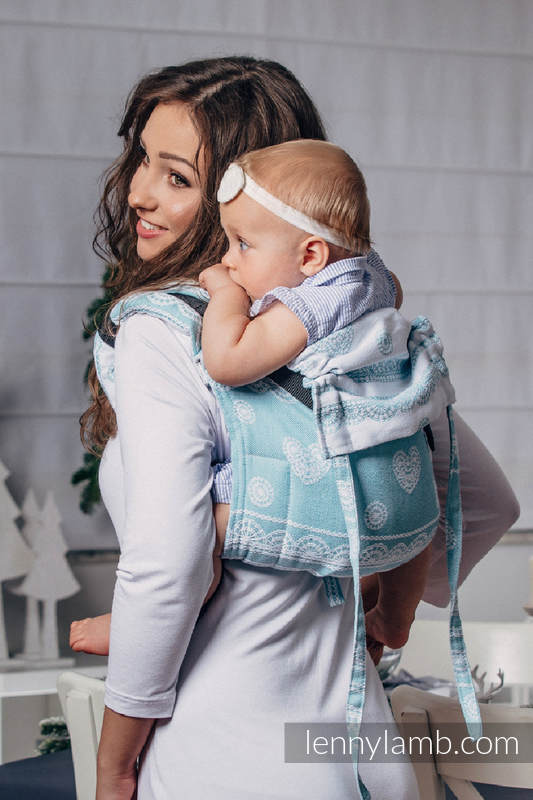 Lenny Buckle Onbuhimo baby carrier, standard size, jacquard weave (60% cotton 28% linen 12% tussah silk) - ARCTIC LACE #babywearing