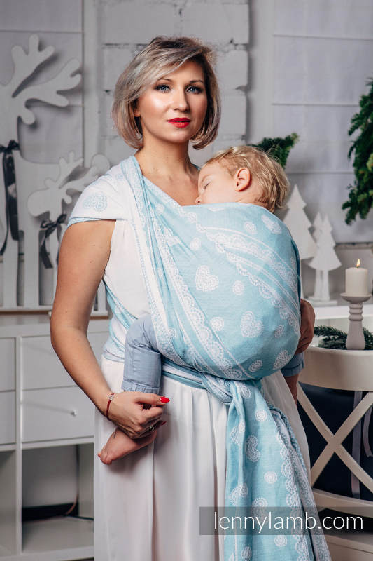 Baby Wrap, Jacquard Weave (60% cotton 28% linen 12% tussah silk) - ARCTIC LACE - size M #babywearing