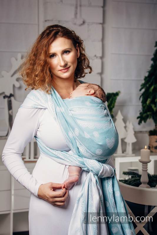 Baby Wrap, Jacquard Weave (60% cotton 28% linen 12% tussah silk) - ARCTIC LACE - size L #babywearing
