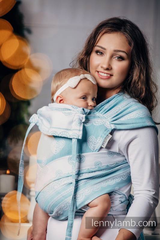 WRAP-TAI carrier Toddler with hood/ jacquard twill / 60% cotton 28% linen 12% tussah silk / ARCTIC LACE #babywearing