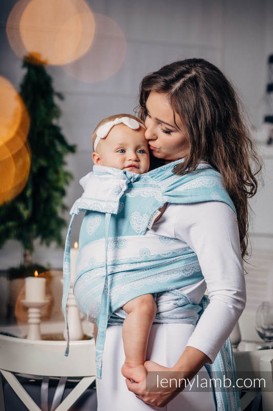 WRAP-TAI carrier Toddler with hood/ jacquard twill / 60% cotton 28% linen 12% tussah silk / ARCTIC LACE #babywearing