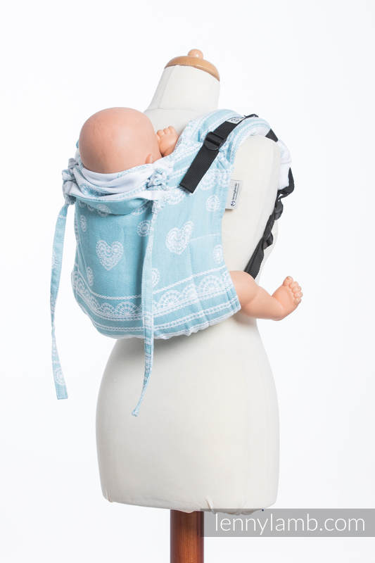 Lenny Buckle Onbuhimo baby carrier, standard size, jacquard weave (60% cotton 28% linen 12% tussah silk) - ARCTIC LACE #babywearing