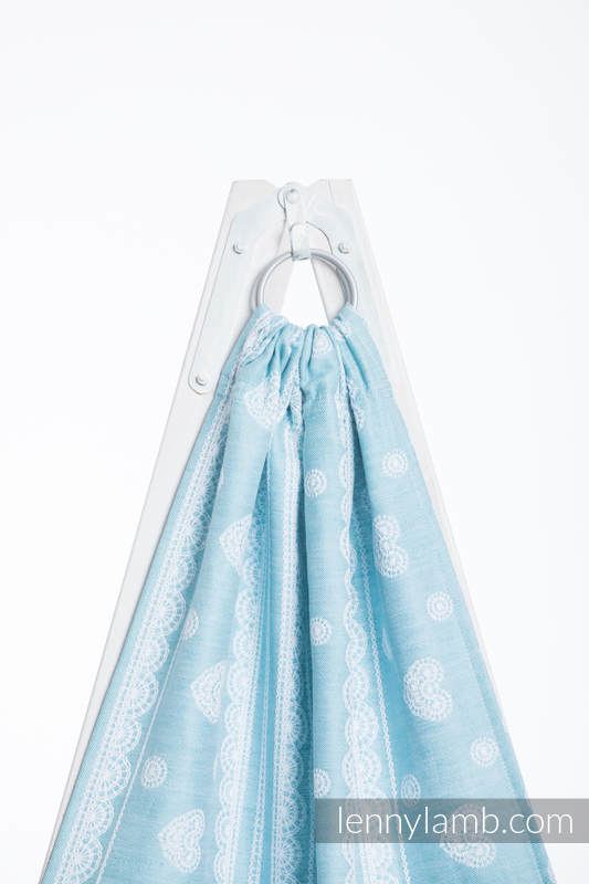 Bandolera de anillas, tejido Jacquard (60% algodón, 28% lino, 12% seda tusor) - con plegado simple - ARCTIC LACE -  standard 1.8m #babywearing