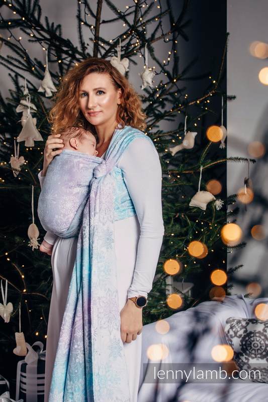 Écharpe, jacquard (96% coton, 4% fil métallisé) - GLITTERING SNOW QUEEN - taille M (grade B) #babywearing