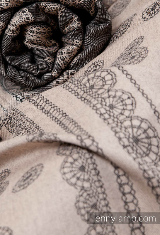 Baby Wrap, Jacquard Weave (100% cotton) - Espresso Lace - size M #babywearing