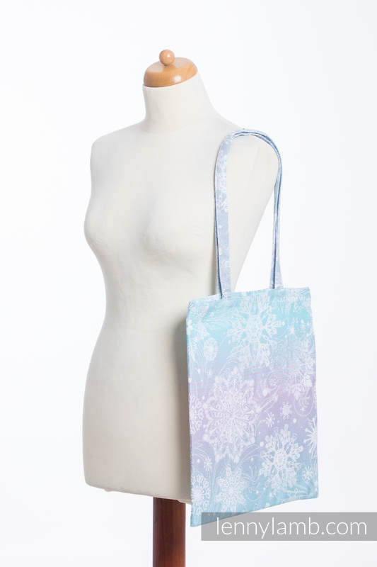 Shopping bag made of wrap fabric (96% cotton, 4% metallised yarn) - GLITTERING SNOW QUEEN  #babywearing