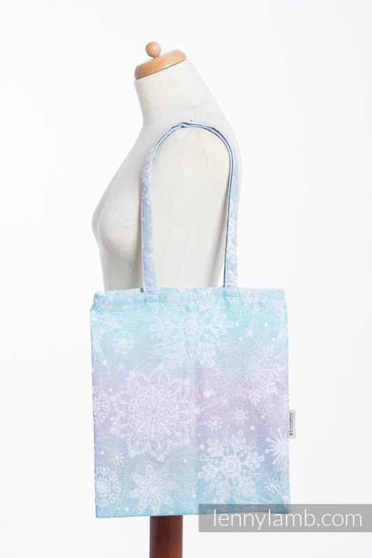 Einkaufstasche, hergestellt aus gewebtem Stoff (96 % Baumwolle, 4% metallisiertes Garn) - GLITTERING SNOW QUEEN  #babywearing