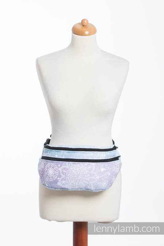 Waist Bag made of woven fabric, size large (96% cotton, 4% metallised yarn) - GLITTERING SNOW QUEEN  #babywearing
