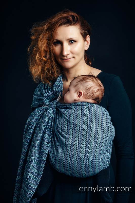 Ringsling, Jacquard Weave (100% cotton) - with gathered shoulder - YUCCA - FUNKY  / PRE-ORDER - long 2.1m #babywearing