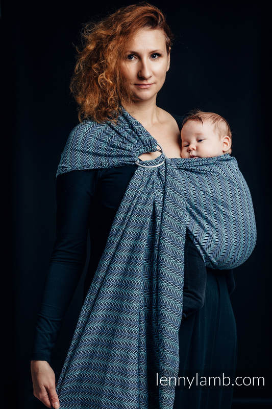 Ringsling, Jacquard Weave (100% cotton) - with gathered shoulder - YUCCA - FUNKY  / PRE-ORDER - long 2.1m #babywearing