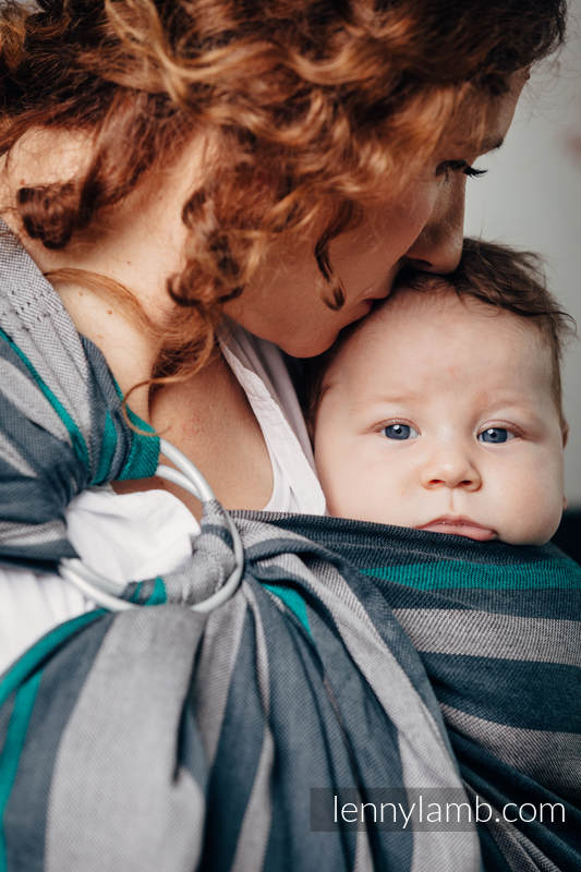 Sling, sergé brisé, (100 % coton) - SMOKY - MINT - standard 1.8m #babywearing