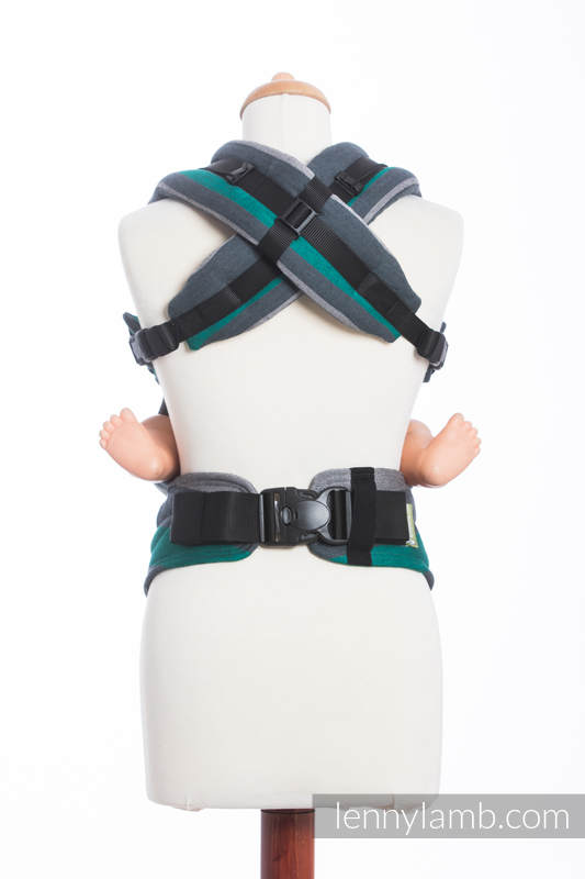 Mochila ergonómica, talla toddler, sarga cruzada 100% algodón - SMOKY - MINT - Segunda generación #babywearing