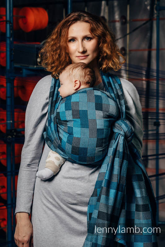 Baby Wrap, Crackle Weave (100% cotton) - QUARTET RAINY - size M (grade B) #babywearing