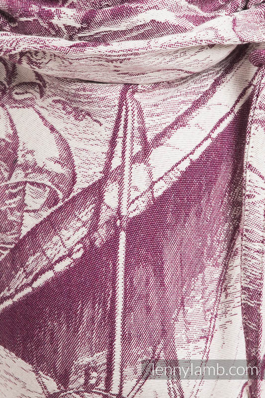 Nosidło Klamrowe ONBUHIMO z tkaniny żakardowej (60% bawełna, 40% wełna merino), rozmiar Standard - GALEONY BORDO Z KREMEM #babywearing