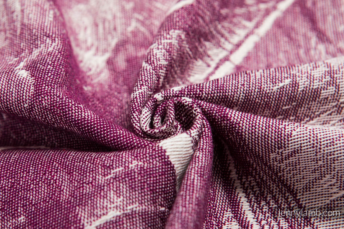 Baby Wrap, Jacquard Weave (60% cotton, 40% Merino wool) - GALLEONS BURGUNDY & CREAM - size S #babywearing