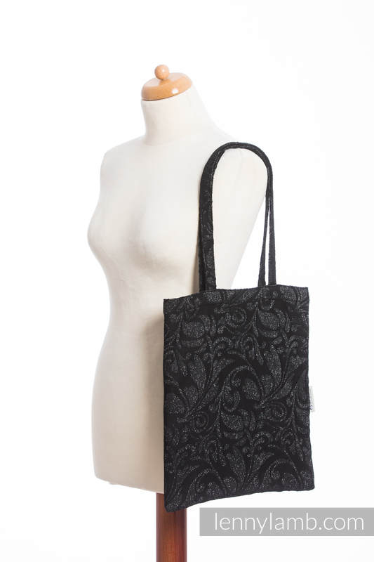 Shopping bag made of wrap fabric (96% cotton, 4% metallised yarn) - TWISTED LEAVES METAL & DUST #babywearing