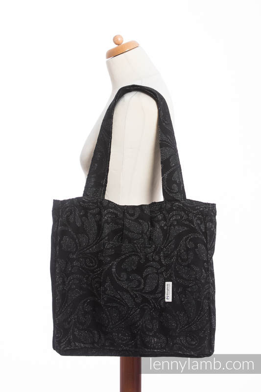 Shoulder bag made of wrap fabric (96% cotton, 4% metallised yarn) - TWISTED LEAVES METAL & DUST - standard size 37cmx37cm #babywearing