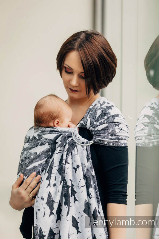 Żakardowa chusta kółkowa do noszenia dzieci, bawełna - FISH'KA  - long 2.1m #babywearing