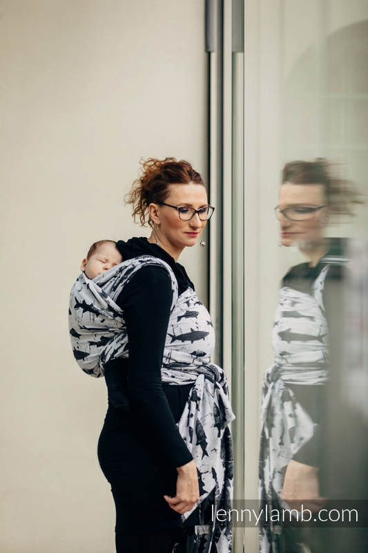 Żakardowa chusta do noszenia dzieci, bawełna - FISH'KA - rozmiar S #babywearing