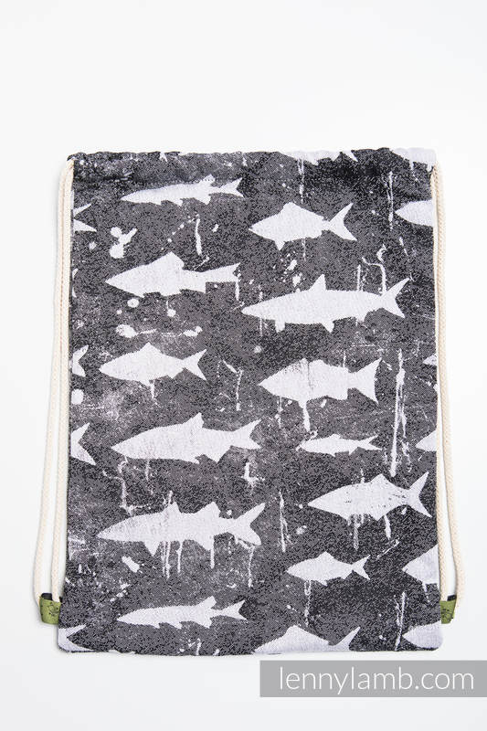 Mochila portaobjetos hecha de tejido de fular (100% algodón) - FISH'KA - talla estándar 32cmx43cm #babywearing
