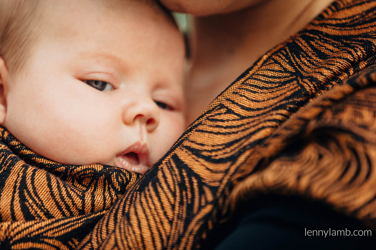 Baby Wrap, Jacquard Weave (50% cotton, 50% linen) - GOLDEN RAPUNZEL - size XS #babywearing