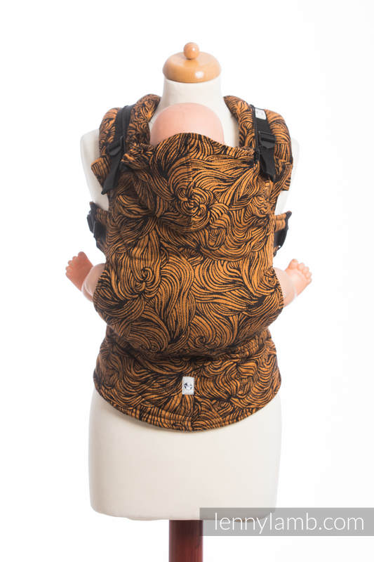 Ergonomische Tragehilfe, Größe Toddler, Jacquardwebung, 50% Baumwolle, 50% Leinen - GOLDEN RAPUNZEL - Zweite Generation #babywearing