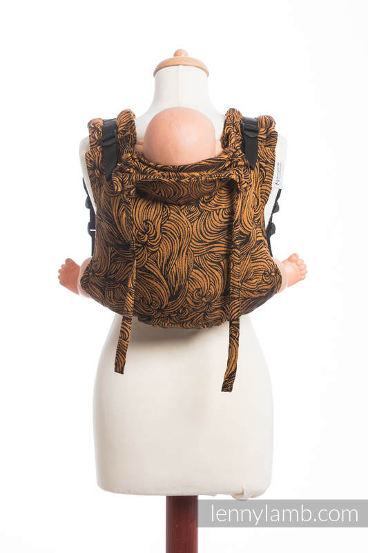 Lenny Buckle Onbuhimo baby carrier, standard size, jacquard weave (50% cotton, 50% linen) - GOLDEN RAPUNZEL #babywearing