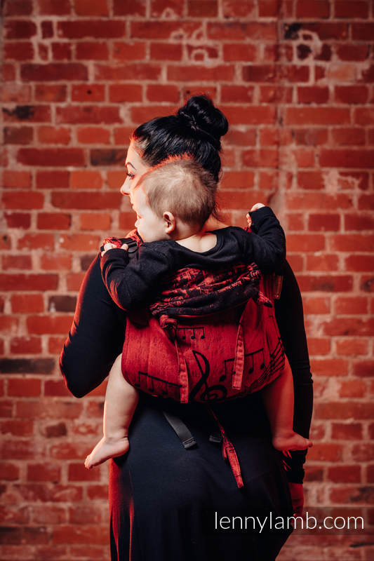 Lenny Buckle Onbuhimo baby carrier, standard size, jacquard weave (100% cotton) - SYMPHONY FLAMENCO #babywearing