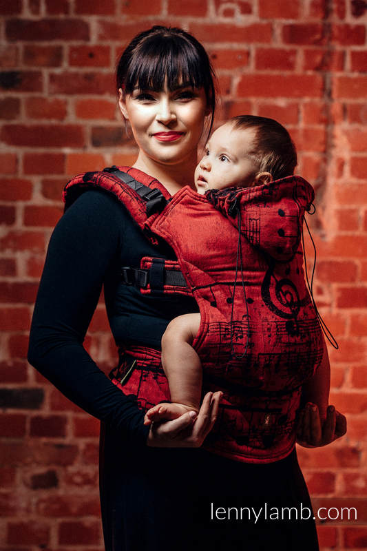 Ergonomic Carrier, Toddler Size, jacquard weave 100% cotton - SYMPHONY FLAMENCO - Second Generation #babywearing