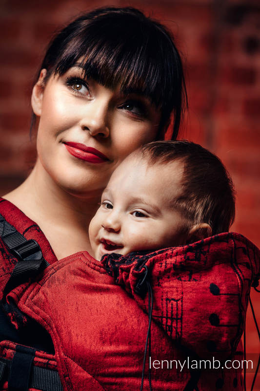 Mochila ergonómica, talla bebé, jacquard 100% algodón - SYMPHONY FLAMENCO - Segunda generación #babywearing