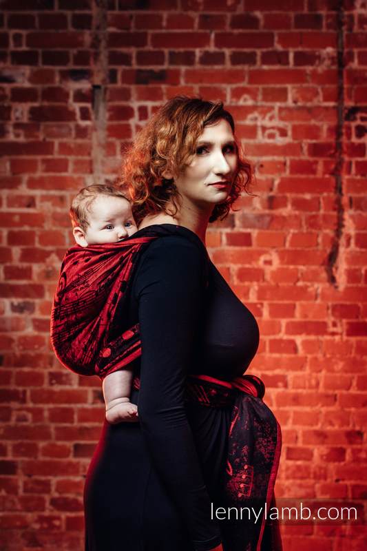 Żakardowa chusta do noszenia dzieci, bawełna - SYMFONIA FLAMENCO- rozmiar M #babywearing