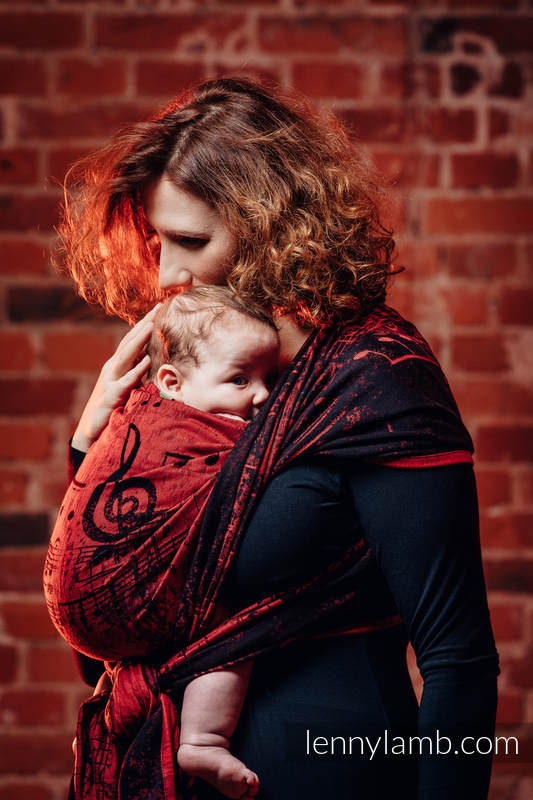 Żakardowa chusta do noszenia dzieci, bawełna - SYMFONIA FLAMENCO - rozmiar L #babywearing