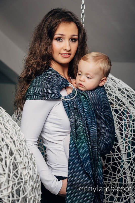 Ringsling, Pearl Weave (100% cotton) - with gathered shoulder - LITTLE PEARL - CHAMELEON - long 2.1m (grade B) #babywearing