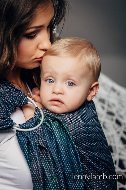Ringsling, Pearl Weave (100% cotton) - with gathered shoulder - LITTLE PEARL - CHAMELEON - long 2.1m (grade B) #babywearing