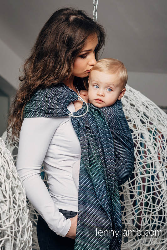 Bandolera de anillas, tejido Jacquard (100% algodón) - LITTLE PEARL CHAMELEON - standard 1.8m #babywearing