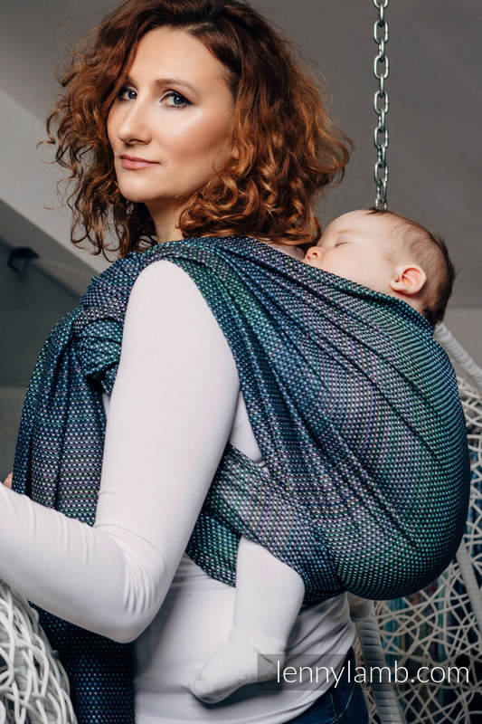 Écharpe, tissage pearl (100 % coton) - LITTLE PEARL - CHAMELEON - taille M #babywearing