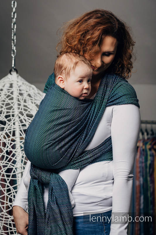 Écharpe, tissage pearl (100 % coton) - LITTLE PEARL - CHAMELEON - taille S #babywearing