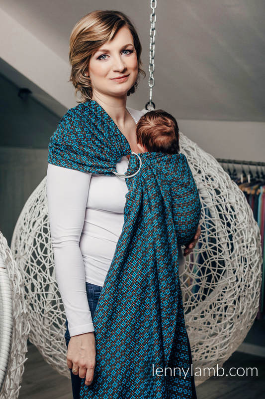 Żakardowa chusta kółkowa do noszenia dzieci, bawełna - CAMELOT - long 2.1m #babywearing