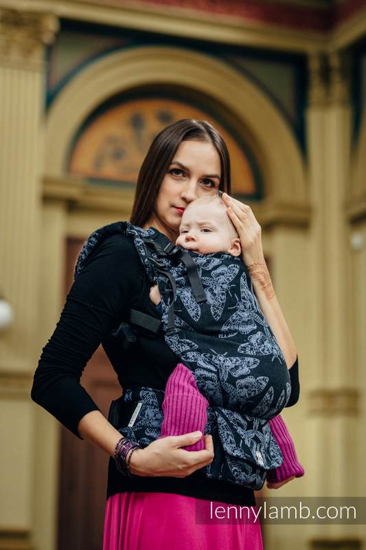 LennyUp Carrier, Standard Size, jacquard weave 96% cotton, 4% metallised yarn - QUEEN OF THE NIGHT #babywearing