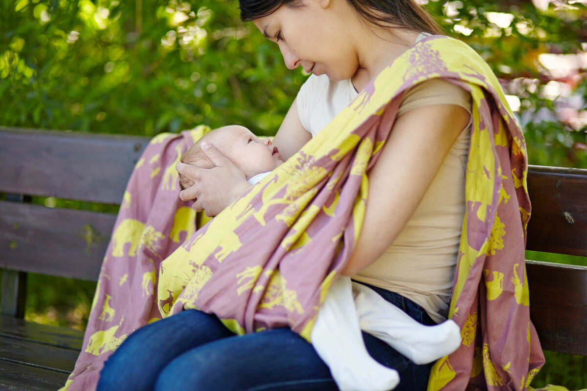Żakardowa chusta do noszenia dzieci, bawełna - Safari Różowo-Żółte - rozmiar M #babywearing