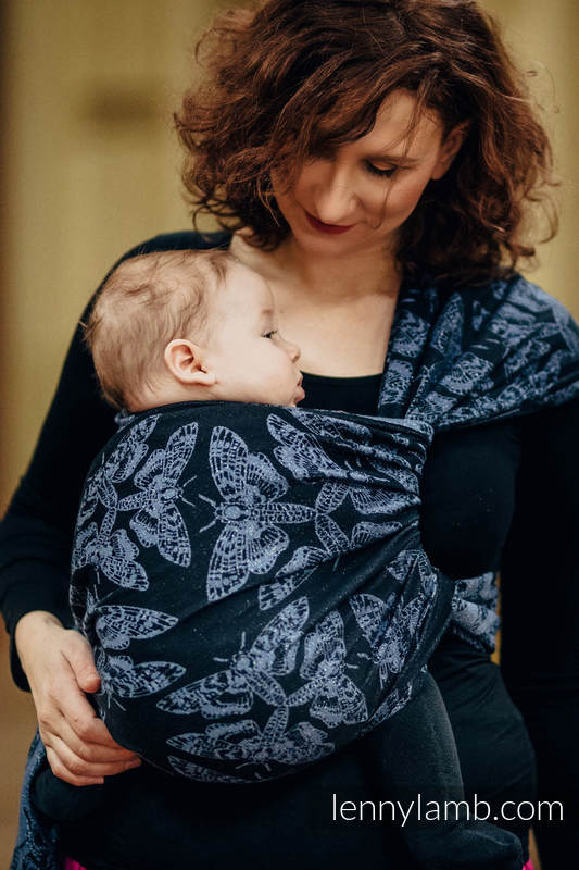 Baby Wrap, Jacquard Weave (96% cotton, 4% metallised yarn) - QUEEN OF THE NIGHT - size L #babywearing