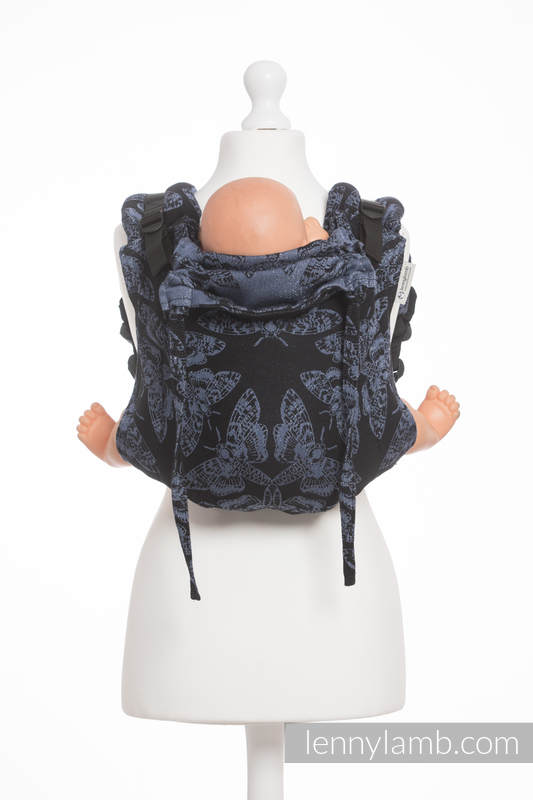 Nosidło Klamrowe ONBUHIMO z tkaniny żakardowej (96% bawełna, 4% przędza metalizowana), rozmiar Standard - KRÓLOWA NOCY #babywearing