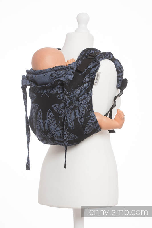 Lenny Buckle Onbuhimo baby carrier, standard size, jacquard weave (96% cotton, 4% metallised yarn) - QUEEN OF THE NIGHT #babywearing