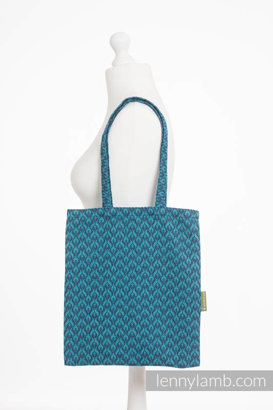Shopping bag made of wrap fabric (100% cotton) - COULTER NAVY BLUE & TURQUOISE #babywearing