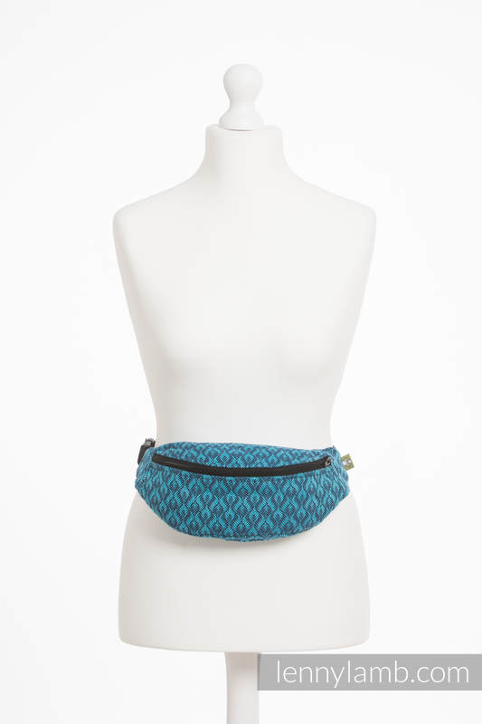Waist Bag made of woven fabric, (100% cotton) - COULTER NAVY BLUE & TURQUOISE #babywearing