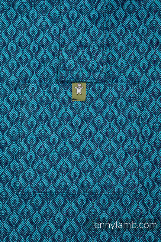 Bolso hecho de tejido de fular (100% algodón) - COULTER AZUL MARINO & TURQUESA - talla estándar 37 cm x 37 cm #babywearing
