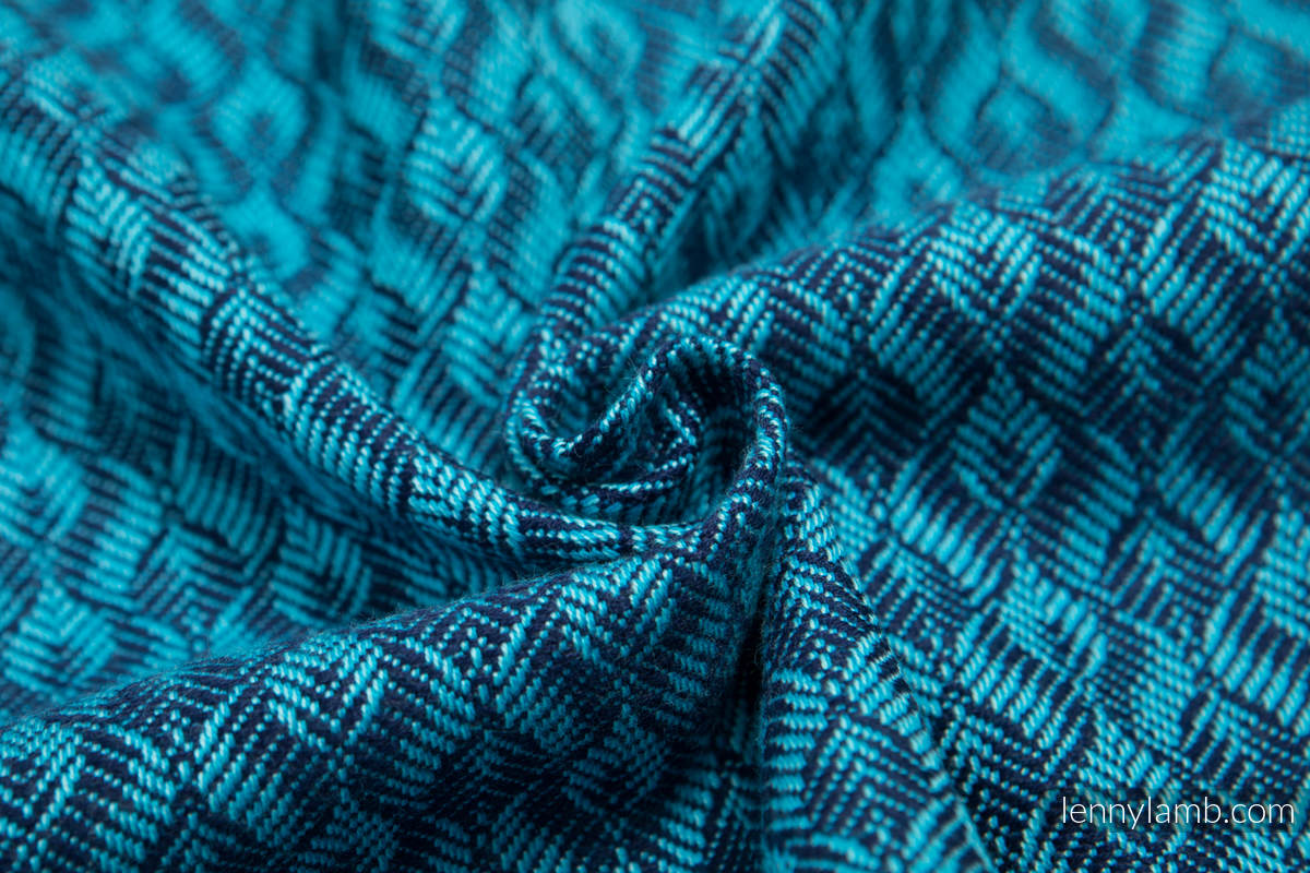 Baby Wrap, Jacquard Weave (100% cotton) - COULTER NAVY BLUE & TURQUOISE  - size XS #babywearing