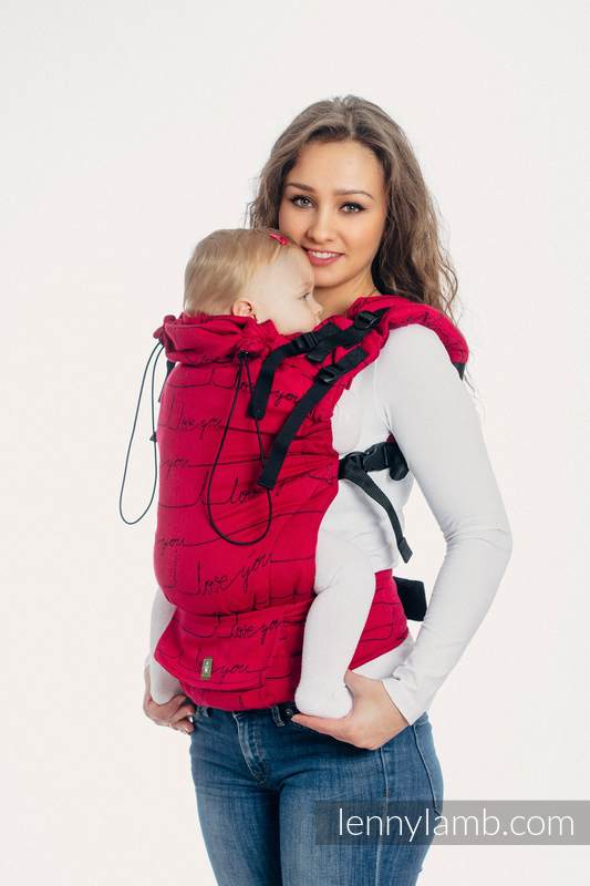 LennyUp Carrier, Standard Size, jacquard weave 100% cotton - I LOVE YOU #babywearing
