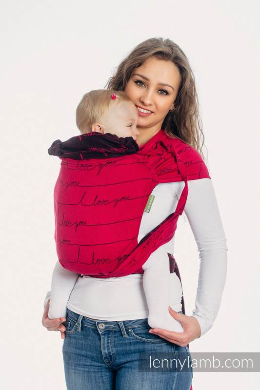 WRAP-TAI carrier Toddler with hood/ jacquard twill / 100% cotton / I LOVE YOU #babywearing